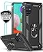 LeYi Compatible for Samsung Galaxy A71 Case (Not Fit A71 5G), [Military-Grade] Defender Protective Phone Case with Car Ring Holder Kickstand for Samsung A71, Black