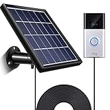 SATINIOR Solar Panel Compatible with Ring Video Doorbell 1, Waterproof Charge Continuously, 5 V/ 3.5 W (Max) Output, Includes Secure Wall Mount, 3.6 M/12 ft Power Cable (No Include Camera)