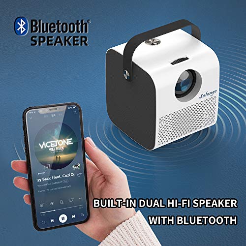 Projector for Outdoor Movies with Dual Bluetooth Speaker,Salange P52