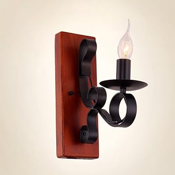 Kmyx Retro Mediterrane Schwarze Schmiedeeisen Wandleuchte