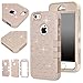 Majesticase Case Compatible with iPhone 5/5S Case - 3 Layers Diamante Bling Crystals Full Body Hybrid Armor Protection Cover + FREE Stylus in Gold