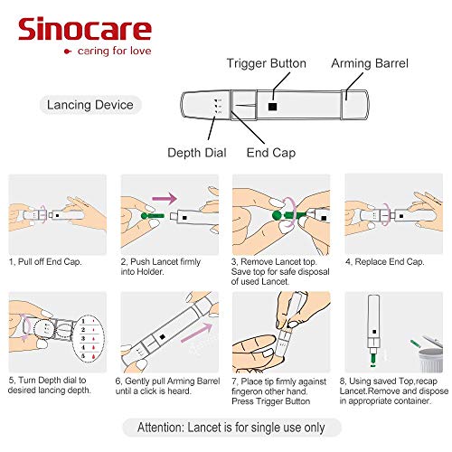 sinocare Diabetes Testing Kit/Blood Glucose Monitor Safe Accu/Blood