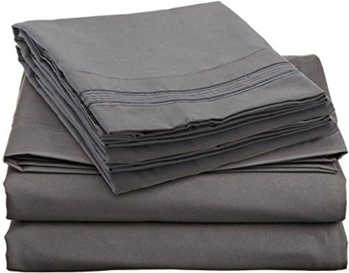 Bed Sheet Sets by Hcs Hotels Colection 2000 (New Edition) Supreme 4 Pieces Available in 15 Colors (Queen, Dark Gray)