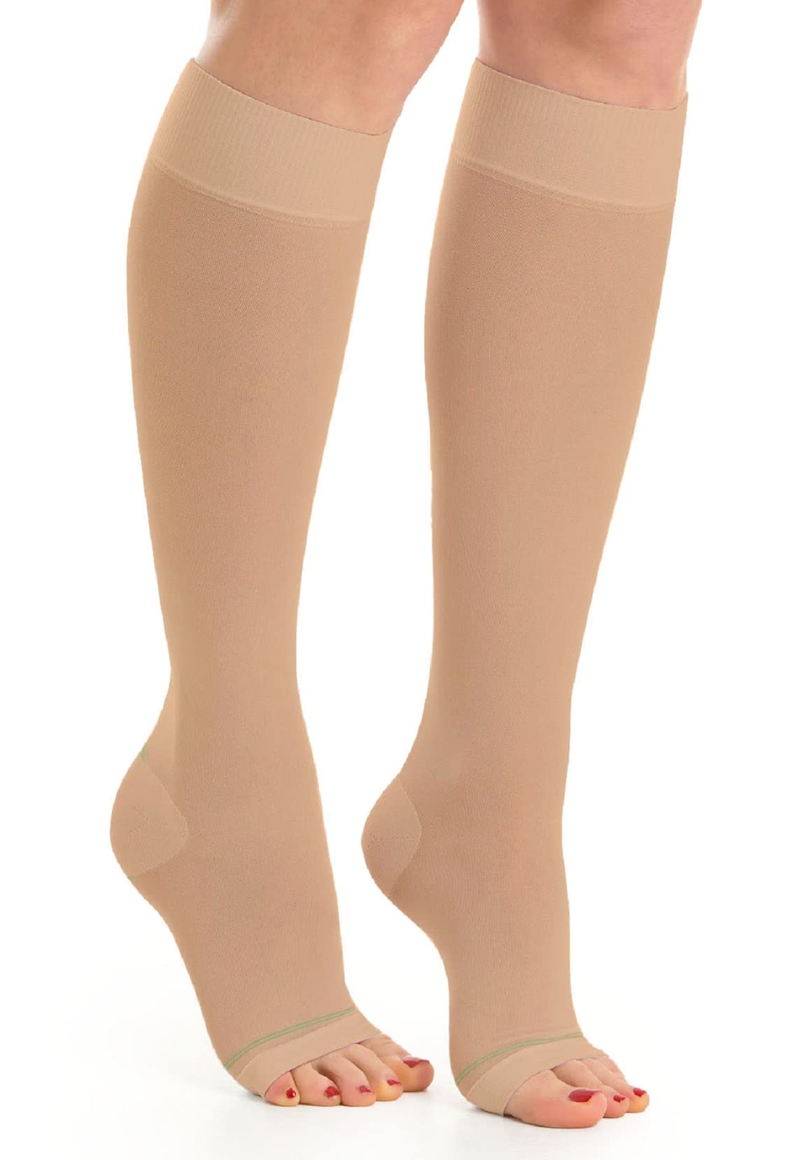 Relaxsan Antiembolism M0350A (1 Pair - Skin, L) Open-toe anti-embolism knee high socks - K1-18-23 mmHg
