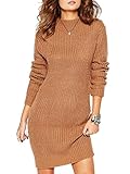 Cable Knit Sweater Dress Bodycon Pullover Jumper Midi Length
