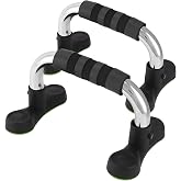 QWORK Steel Push Up Handles for Floor, Portable Push Up Stands with Non-Slip Grip, Angled Incline