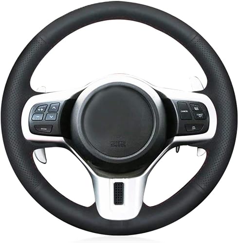 thumbnail image 2 of Genuine Black Leather Steering Wheel Cover For Mitsubishi L200 Warrior 2005+ – Real Leather, DIY Grip Cover 2 of 3