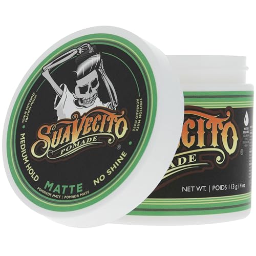 Suavecito Pomade Matte (No Shine) Formula 4 oz, 1 Pack - Medium Hold Hair Pomade For Men - Matte Hair Paste For Natural Texture Hairstyles