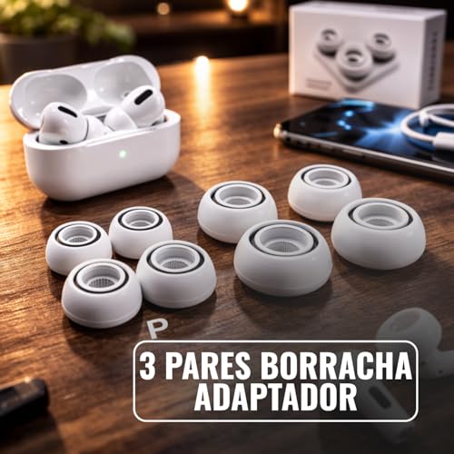 3 Pares Iguais Borrachinha Para Airpods Pro Com Tela - Pp Ao G Branco