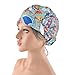 4-Pack Women's Surgical Scrub Cap, Adjustable Beanie Cap 100% Cotton Sweatband Bouffant Hat Cancer Chemo (Mulitcolor)