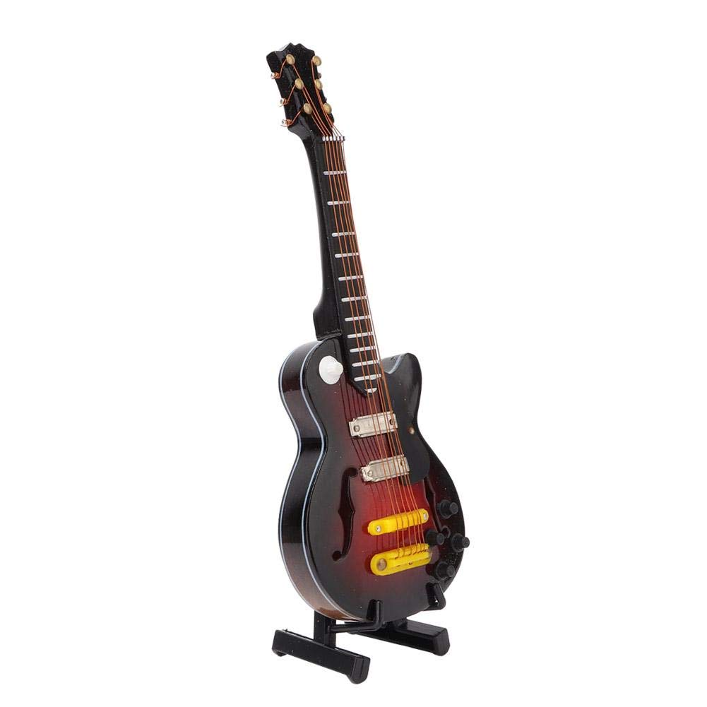 14cm Miniature Tilia Handicraft Guitar Mold Guitar Model Electric Guitar Instrument Model with Gift Package
