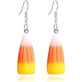 WCRAZYE Halloween Skull Dangle Earrings - Acrylic Pumpkin Spirit Earrings with Glitter Powder