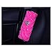 BlingSHD Plush Handbrake & Seatbelt Cover - 3 in 1 with Rhinestone Crown - Pink