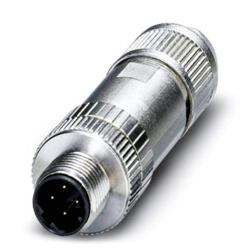 PHOENIX CONTACT SACC-M12MSD-4Q SH Data Connector, Ethernet Approx. T5, 4-pin, Shielded, Cutting Terminal Connection, Nickel-Plated, 4 mm - 8 mm Cable Outer Diameter