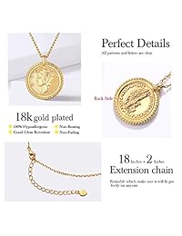 ChicSilver - Collar de plata de ley 925 con colgante de disco delicado vintage, hecho a mano, para hombre y mujer, color dorado y plateado (con caja de regalo)