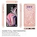 LeYi for Galaxy Note 9 Glitter Case with 3D PTE Screen Protector [2 Pack] for Girls Women, Bling [PC Silicone Leather] Dual Layer Heavy Duty Phone Case for Samsung Galaxy Note 9 Note9 Rose Gold
