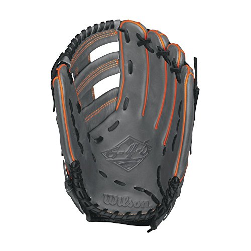 Wilson 6-4-3 Slowpitch Softball Glove, Black/Coal/Neon Orange, 13-Inch, Right Hand Throw - Thumbnail 2
