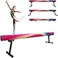 Sealoha 8ft Ultrasimple Adjustable&Foldable Balance Beam,High-Low Floor Beam Suede Gymnastics Equipment,No Tool Require, Gymnastics Beam for Training&Professional HomeTraining