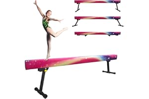 Sealoha 8ft Ultrasimple Adjustable&Foldable Balance Beam,High-Low Floor Beam Suede Gymnastics Equipment,No Tool Require, Gymnastics Beam for Training&Professional HomeTraining
