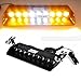 Wecade 9 Led 9w Car Truck Strobe Windshield Dash Lights 16 Pattern Super Bright for EMS Law Enforcement Warning LED Strobe Lights (Amber/White/Amber)