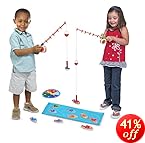 Melissa & Doug Catch & Count Wooden Fishing Game With 2 Magnetic Rods