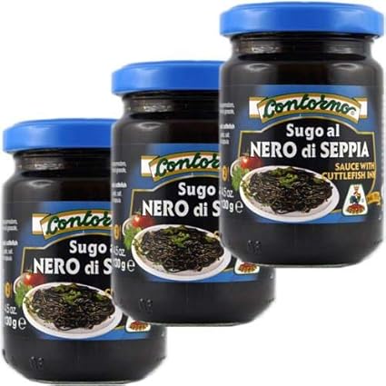 3x Contorno Sugo al Nero di Seppia 'Sauce mit Tintenfischtinte', 130 g