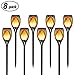 Solar Torch Lights with Flickering Flames, 8 Pack LED Solar Tiki Torches Outdoor for Christmas Decors, Landscape Lighting Solar Powered Waterproof for Pathway, Walkway, Yard, Patio, Lawn, Halloween
