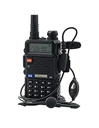 Pofung UV 5RE Plus (UV 5R +), Radio con doble correa 136 174 400 480 MHz FM, bidireccional, funda más resistente y mejorada, con mayores funciones, Negro