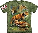 Mountain Red Fox Collage Adult Size T-shirt