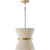 Capital Lighting 341211NP Cecilia Transitional Art Deco Luxe Hand-Wrapped Bleached Natural Rope Tapered Pendant Light Fixture
