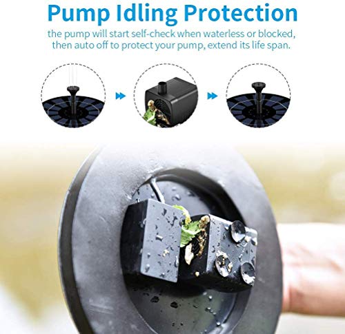 image for PinShang Solar Fountain Pump for Bird Bath Outdoor Water Fountain Pump