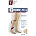 Truform 30-40 mmHg Compression Stockings for Men and Women, Thigh High Length, Dot-Top, Open Toe, Beige, Small