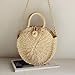 Straw Handbags for Women Beach Large Shoulder Summer Top Handle Crossbody Round Purse Ladies Woven Rattan Fashion Crochet Small Beige with Buckle style 1