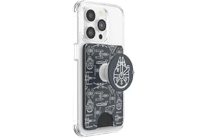 PopSockets Phone Wallet with Expanding Phone Grip, Phone Card Holder, Starwars - Millennium Falcon