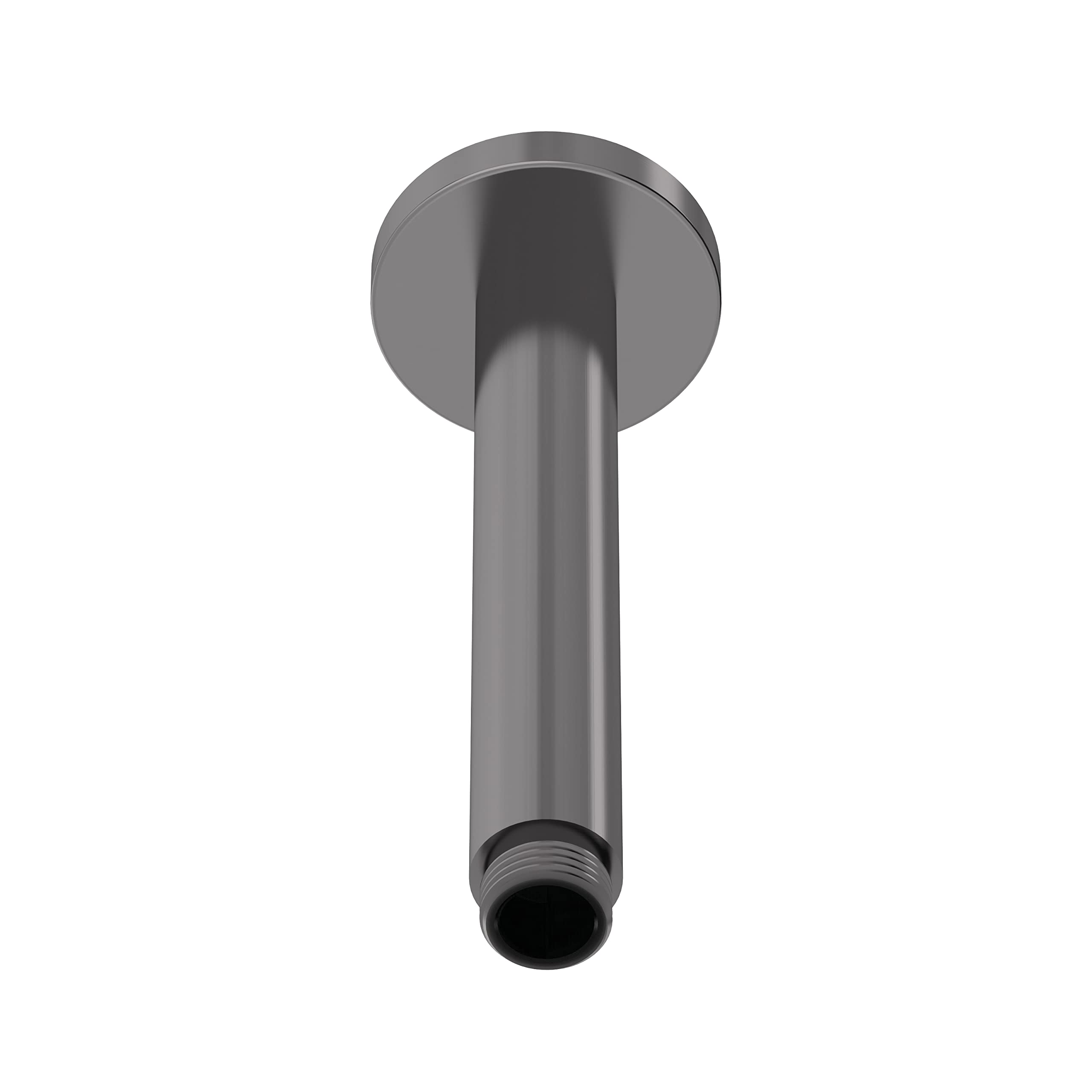 nuie ARM715 Arvan Modern Bathroom Round Ceiling Mount Shower Arm, 150mm, Brushed Pewter