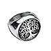 JAJAFOOK Mens 316L Stainless Steel Ring, Classic Gothic Tree of Life, Black Silver