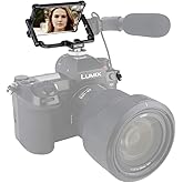 NICEYRIG Vlog Selfie Mirror Camera/Phone TikTok Twitch YouTube Live Cold Shoe Mount 360° Flip Screen Mirror Applicable for iP