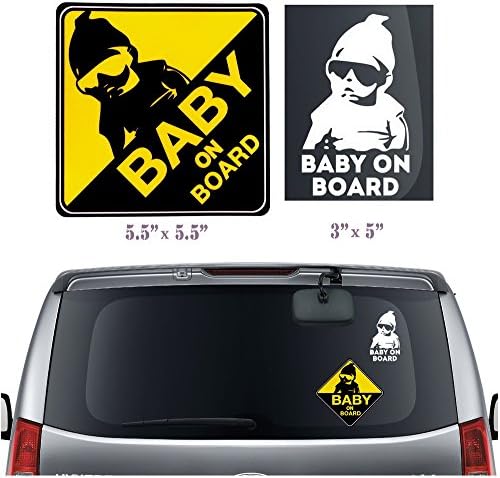 Baby on Board Carlos Hangover cute & funny car window vinyl sticker, decal vinyl bumper sticker, safety with reflective vinyl sticker, size 5" with cool Carlos sticker 1 pcs., collection-E