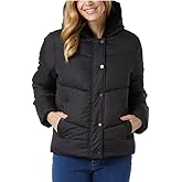 32 Degrees Women's Quilted Puffer Jacket with Plush Lined Hood, Black