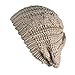Senchanting Women Lady Winter Warm Knitted Crochet Slouch Baggy Beret Beanie Hat Cap (Beige)