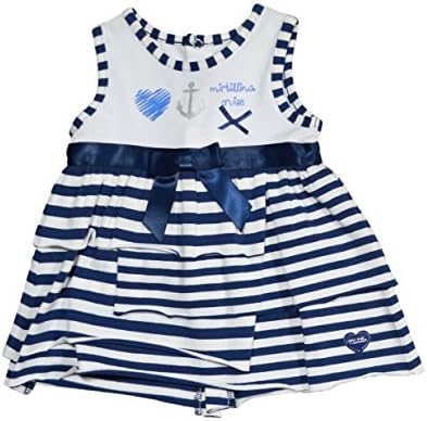 Pompelo baby girl dresses flower printed with ribbon dress Italian brand made in egypt (12 months)