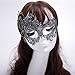 Flywife Lace Masquerade Ball Mask Venetian Swan Mardi Gras Halloween Costume Party Mask (A Silver Black Swan)