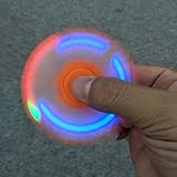 Huayang| Double-sided LED Tri Fidget Spinner Toy for ADHD Anxiety Autism Stress Reducer for Adults/ Kids- LED Fidget Hand Spinner Glow in The Dark Orange