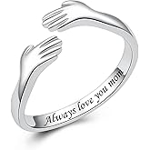 925 Sterling Silver Hug Rings for Women Silver Hugging Ring Jewelry Rings Always My Daughter Forever My Friend Ring for Teen