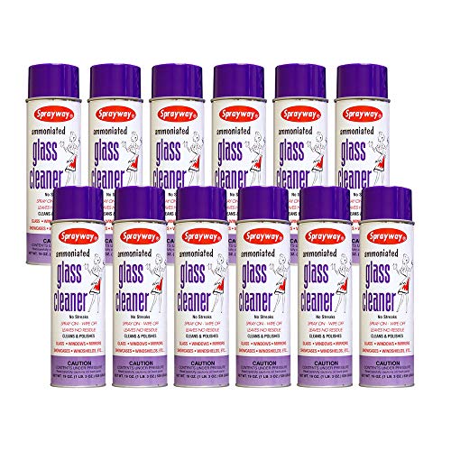 Sprayway SW04312PK Aerosol Ammoniated Glass Cleaner, 19 oz, Pack of 12