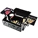 Docooler Lockable Cosmetic Organizer, Box Foldable Makeup Train Storage Case Holder, 2 Layers (Black)
