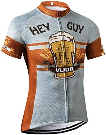 VLIDR Outdoor Sports Men's Short Sleeve Cycling Jersey Quick Dry Biking Bike Shirt Size 2XL Grey