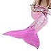 LANGRIA Mermaid Blanket Glittering Flannel Mermaid Tail Blankets for Girls Kids Teenagers Adults Super Soft Warm Lightweight in Living Room Bedroom All Seasons (60''X25'', Purple)