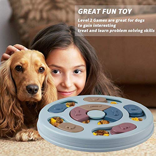 VOOADA Slow Feeder Dog Puzzle Toys Interactive Training Increase Puppy IQ Dog Training Games Feeder with Portable Silicone Collapsible Dog Cat Pet Eating Bowl