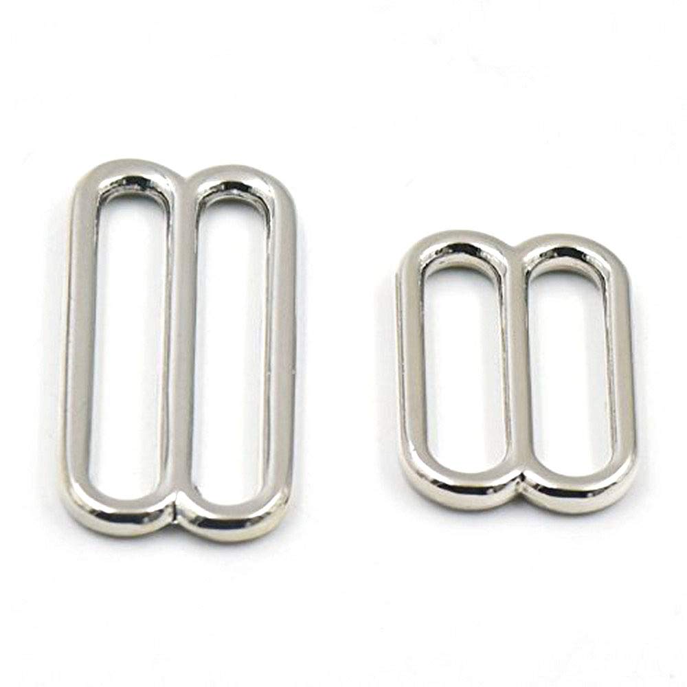 micoshopmicoshop 20 Pcs Widemouth Round Metal Triglides Webbing Slides for Leather Craft Strap Ribbons (1.5" 38mm)